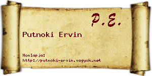 Putnoki Ervin névjegykártya
